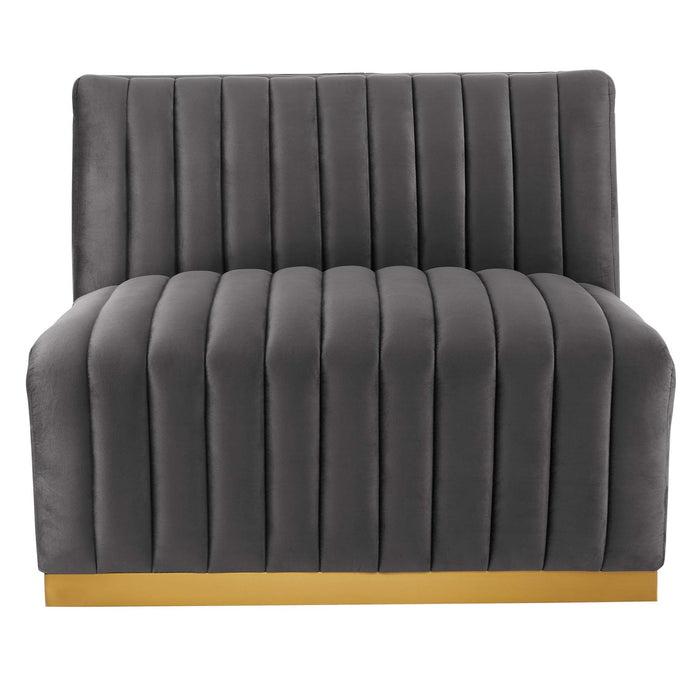 Conjure Channel Tufted Performance Velvet Armless Chair - view 20