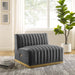 Conjure Channel Tufted Performance Velvet Armless Chair - view 15
