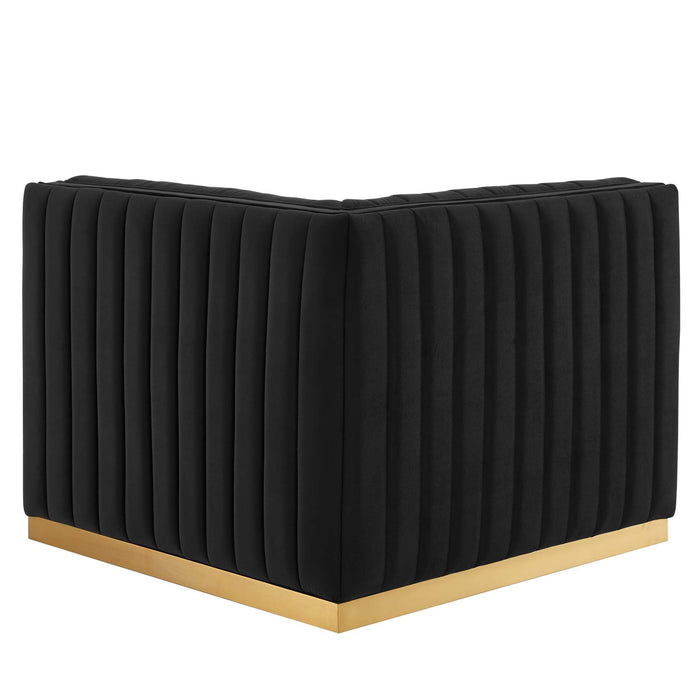 Conjure Channel Tufted Performance Velvet Right Corner Chair - view 5
