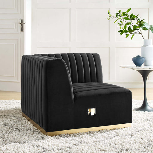 Conjure Channel Tufted Performance Velvet Right Corner Chair - Modway \living\sectionals