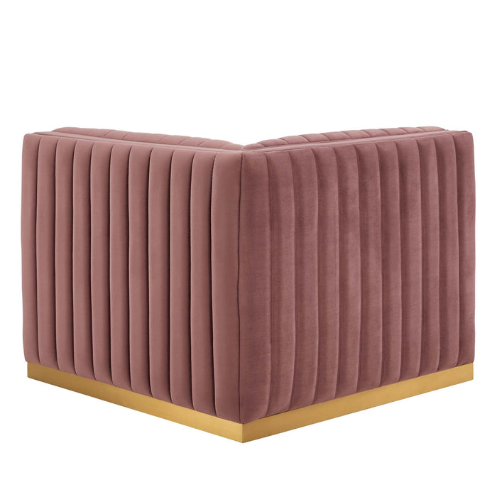 Conjure Channel Tufted Performance Velvet Right Corner Chair - view 11
