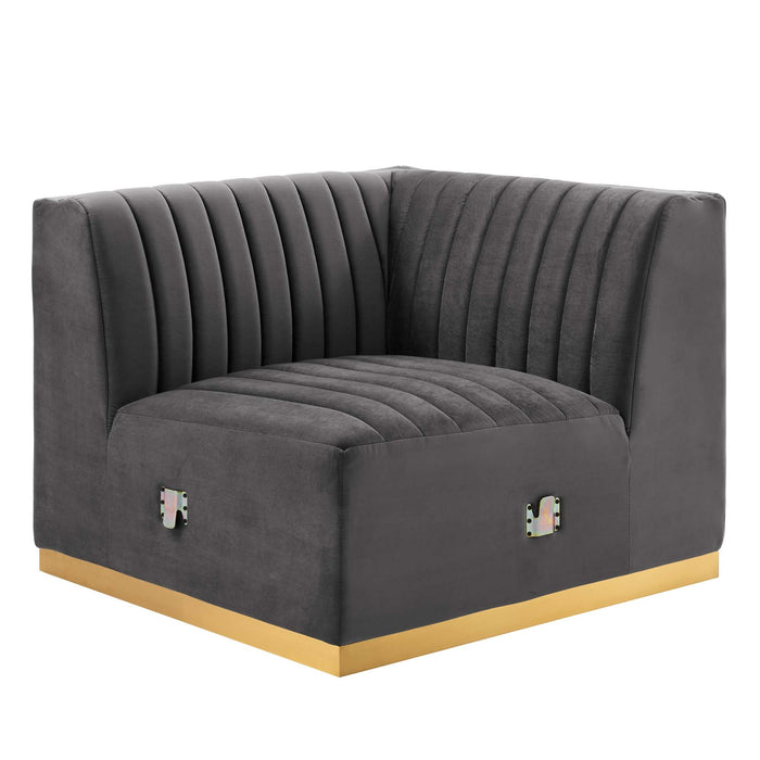 Conjure Channel Tufted Performance Velvet Right Corner Chair - view 14