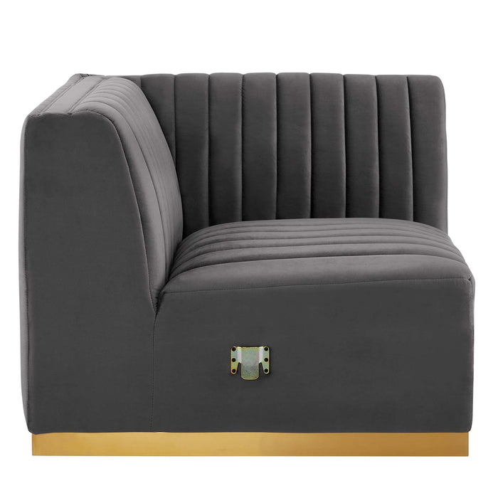 Conjure Channel Tufted Performance Velvet Right Corner Chair - view 16