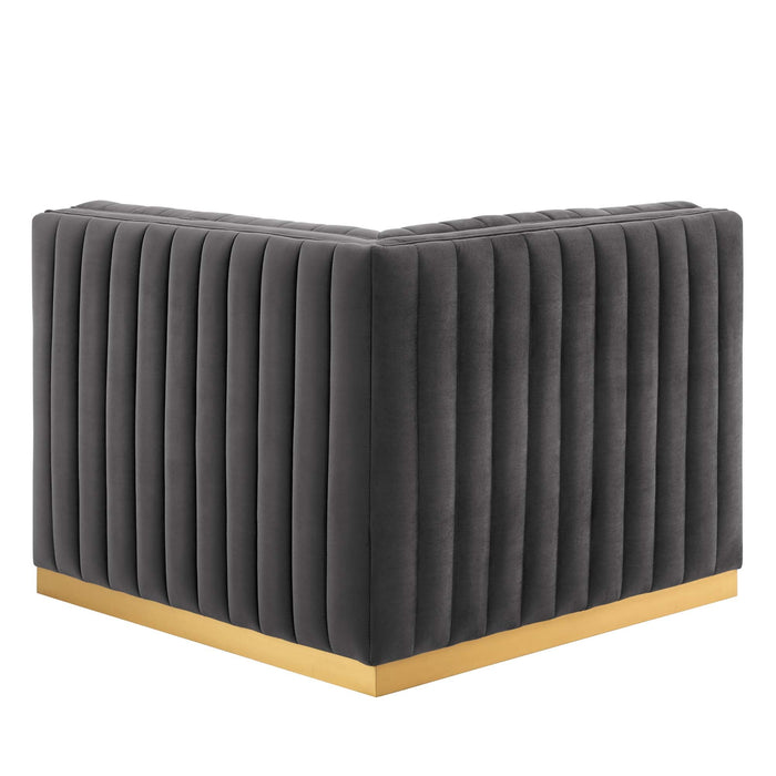 Conjure Channel Tufted Performance Velvet Right Corner Chair - view 17