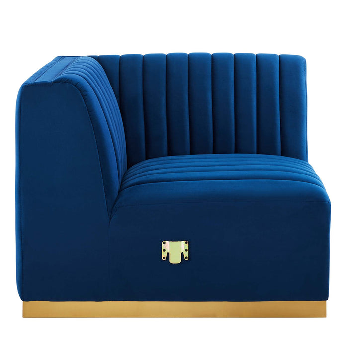 Conjure Channel Tufted Performance Velvet Right Corner Chair - view 22