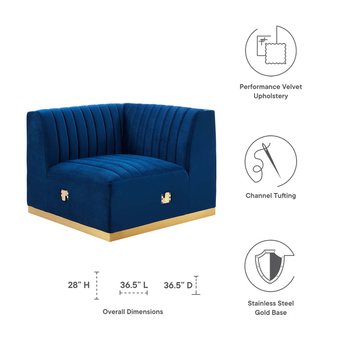 Conjure Channel Tufted Performance Velvet Right Corner Chair - view 21