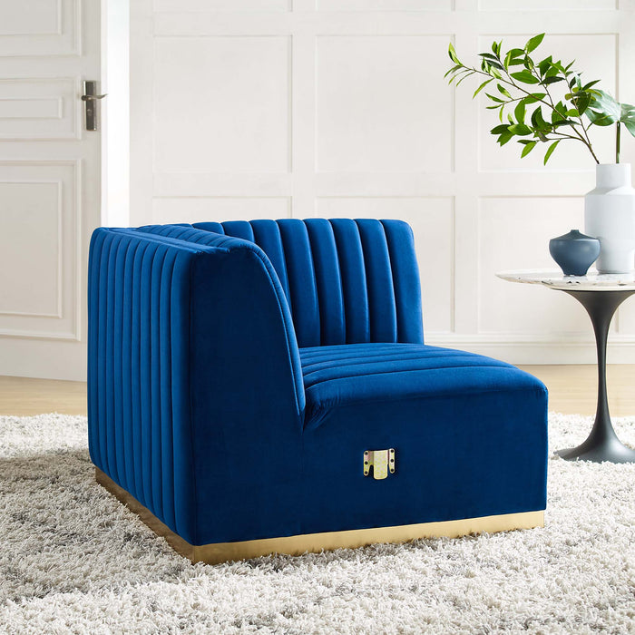 Conjure Channel Tufted Performance Velvet Right Corner Chair - view 19