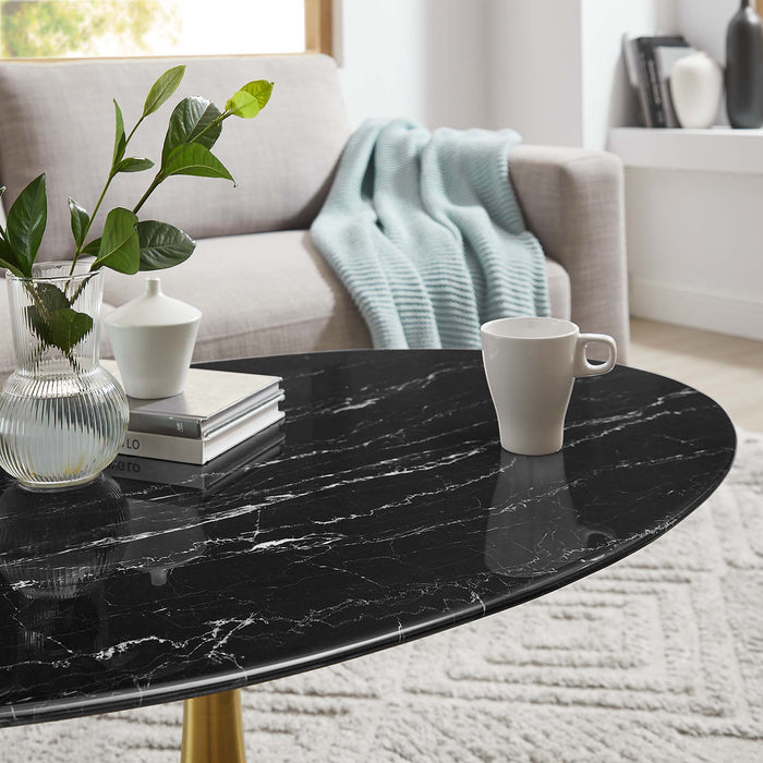 Lippa Oval Artificial Marble Coffee Table