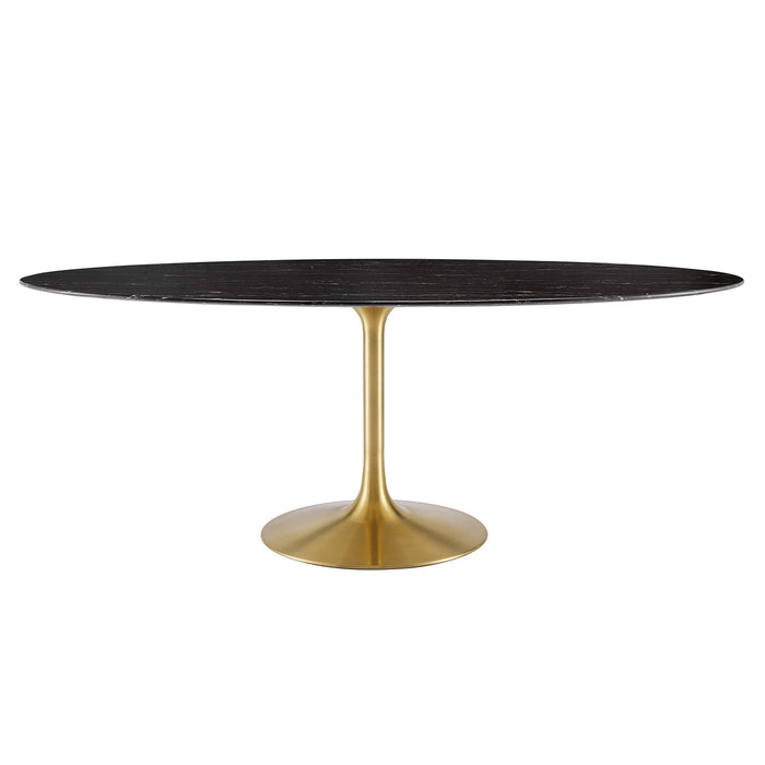 Lippa Oval Artificial Marble Dining Table