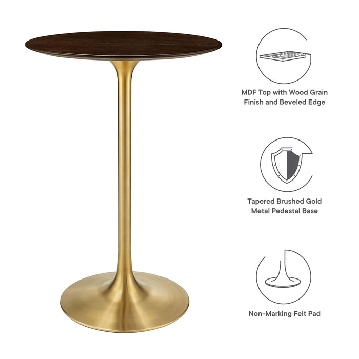 Modway Lippa Round Wood Bar Table Living Room Furniture - View 44