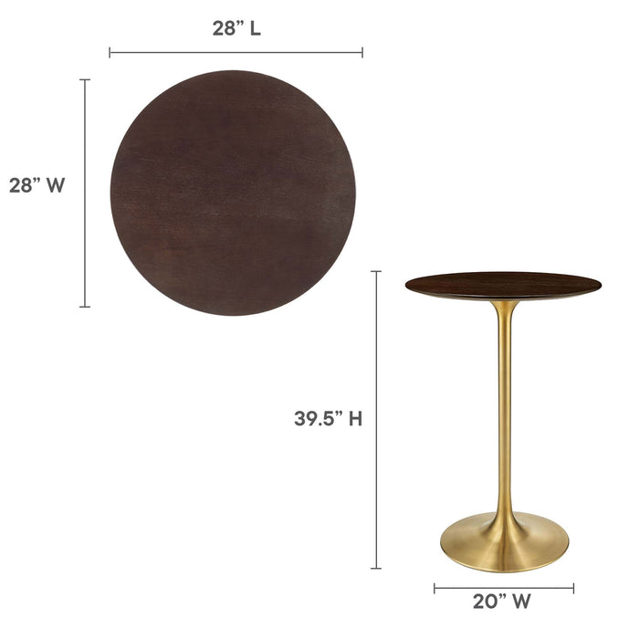 Modway Lippa Round Wood Bar Table Living Room Furniture - View 45
