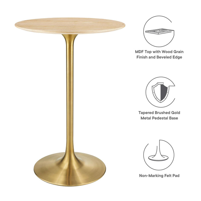 Modway Lippa Round Wood Bar Table Living Room Furniture - View 50