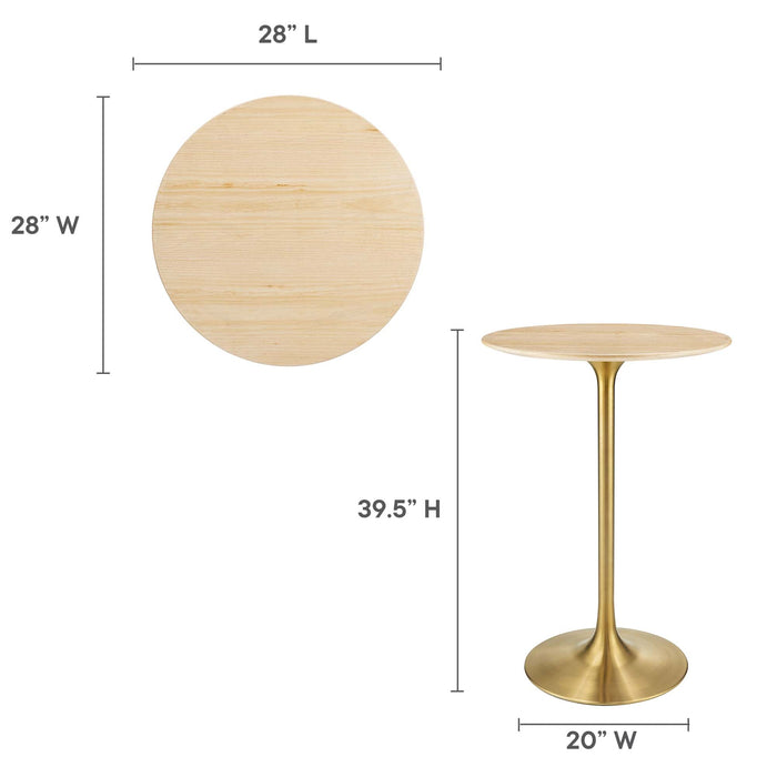 Modway Lippa Round Wood Bar Table Living Room Furniture - View 51