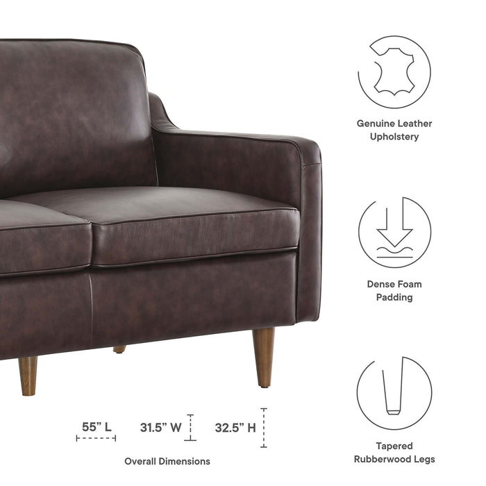 Impart Genuine Leather Loveseat - detail close-up