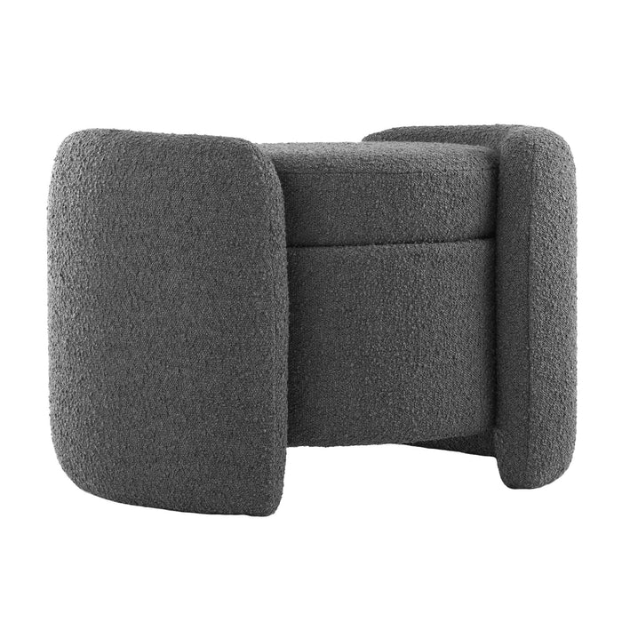 Modway Nebula Boucle Upholstered Ottoman Living Room Furniture in Brown