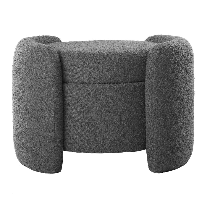 Modway Nebula Boucle Upholstered Ottoman Living Room Furniture - Dimensions