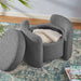 Modway Nebula Boucle Upholstered Ottoman Living Room Furniture in Brown - Detail View