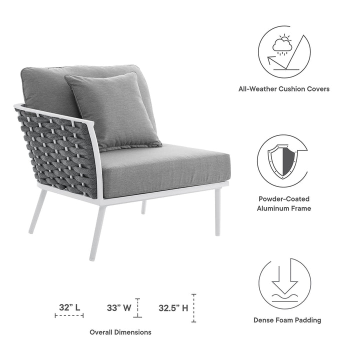 Stance Outdoor Patio Aluminum Left-Facing Armchair - detail close-up