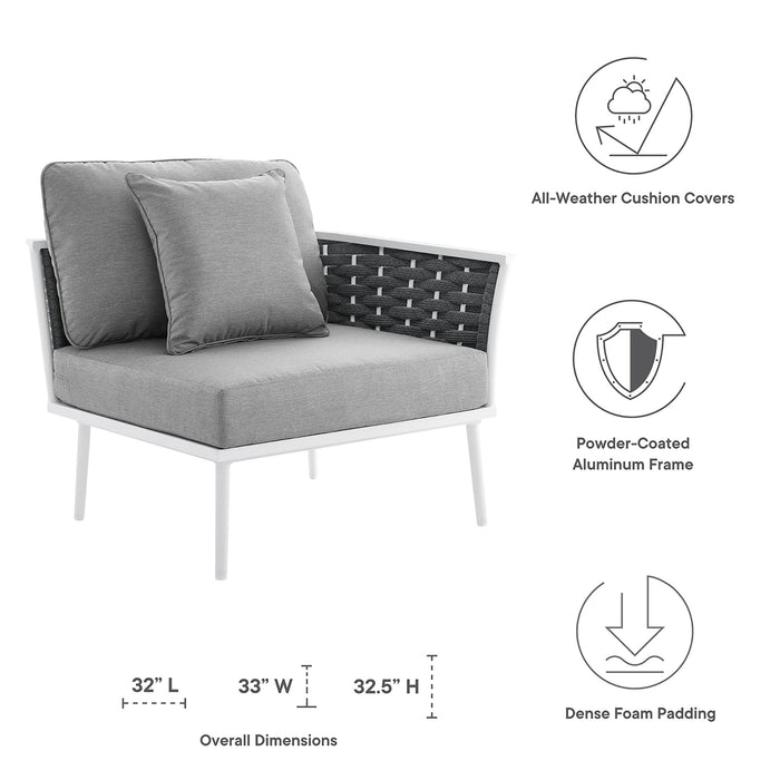 Stance Outdoor Patio Aluminum Right-Facing Armchair - detail close-up