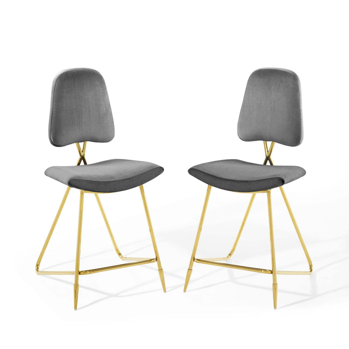 Ponder Counter Stool Performance Velvet Set of 2