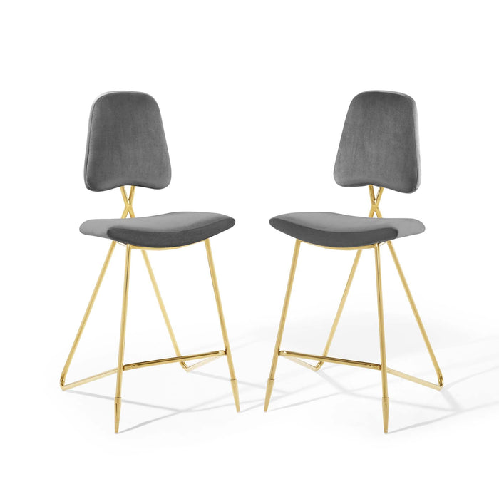 Ponder Performance Velvet Bar Stool Set of 2