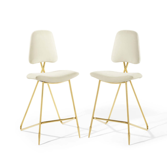 Ponder Performance Velvet Bar Stool Set of 2