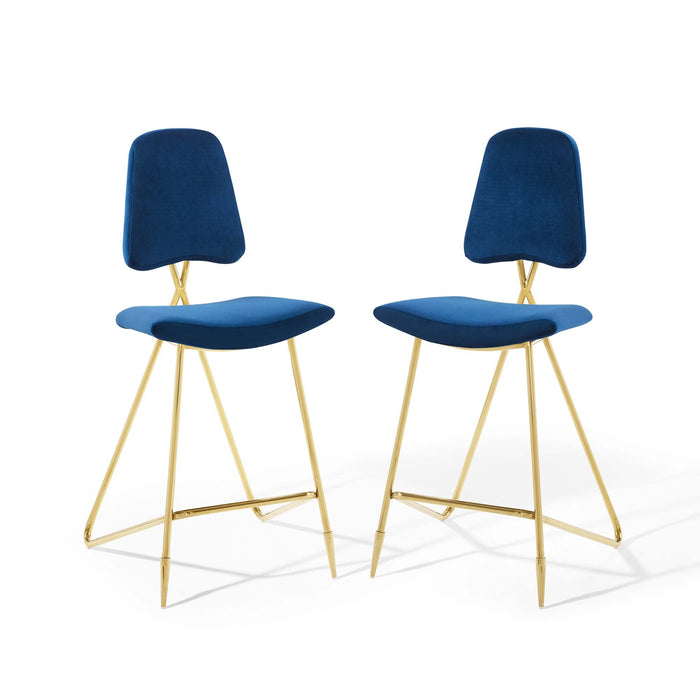 Ponder Performance Velvet Bar Stool Set of 2