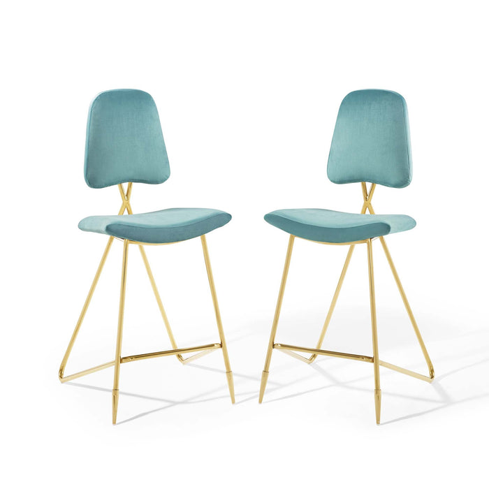 Ponder Performance Velvet Bar Stool Set of 2