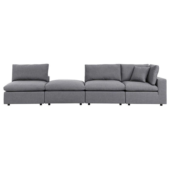 Commix 4-Piece Sunbrella® Outdoor Patio Sectional Sofa outdoor patio sectional back view
