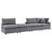 Commix 4-Piece Sunbrella® Outdoor Patio Sectional Sofa outdoor patio sectional back view