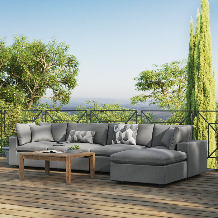 Commix 5-Piece Outdoor Patio Sectional Sofa by Modway - front view