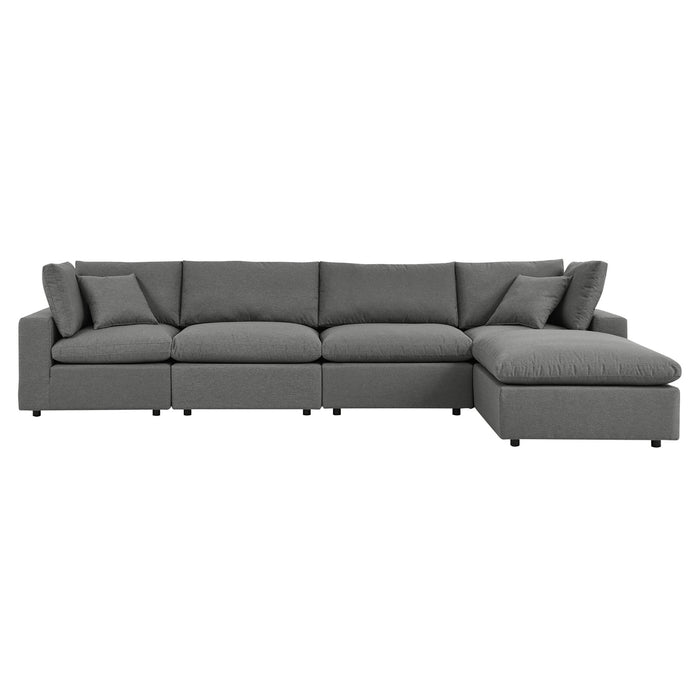 Commix 5-Piece Outdoor Patio Sectional Sofa by Modway - top view