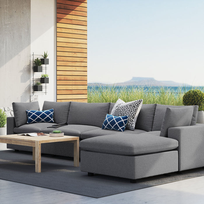 Commix 5-Piece Sunbrella® Outdoor Patio Sectional Sofa by Modway - front view
