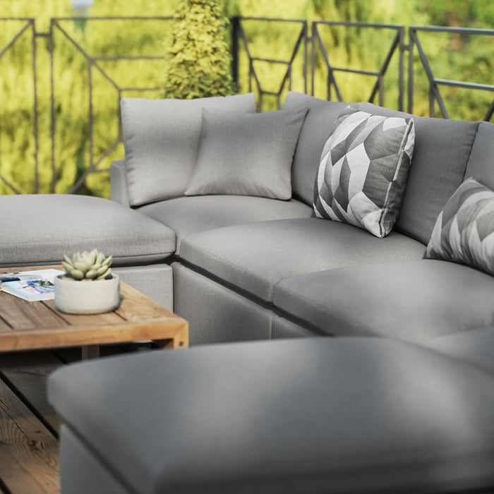 Commix 6-Piece Outdoor Patio Sectional Sofa by Modway - detail close-up