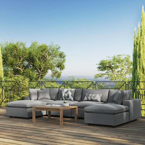 Commix 6-Piece Outdoor Patio Sectional Sofa by Modway - front view