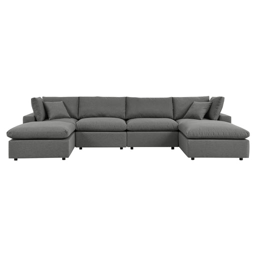 Commix 6-Piece Outdoor Patio Sectional Sofa by Modway - angle view