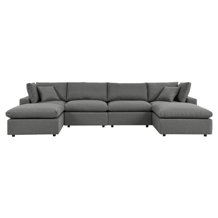 Commix 6-Piece Outdoor Patio Sectional Sofa by Modway - angle view