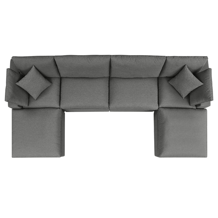 Commix 6-Piece Outdoor Patio Sectional Sofa by Modway - interior view