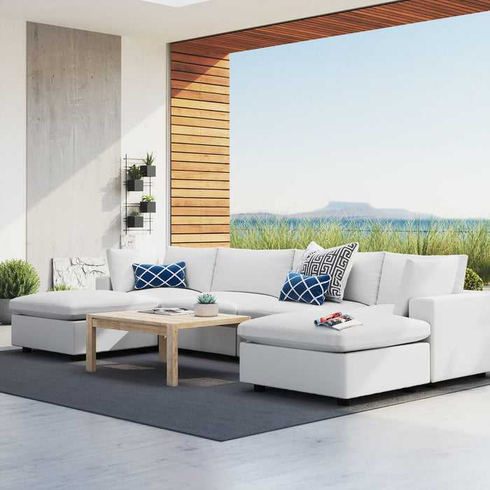 Commix 6-Piece Sunbrella® Outdoor Patio Sectional Sofa by Modway - front view