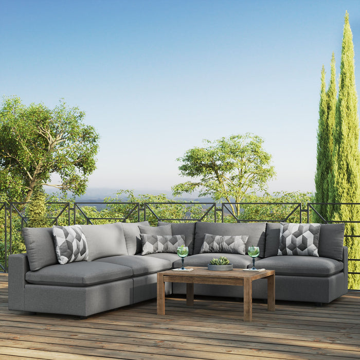 Commix 5-Piece Outdoor Patio Sectional Sofa by Modway - front view