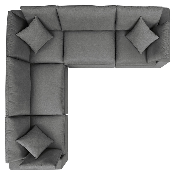 Commix 5-Piece Outdoor Patio Sectional Sofa by Modway - top view