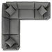 Commix 5-Piece Outdoor Patio Sectional Sofa by Modway - top view