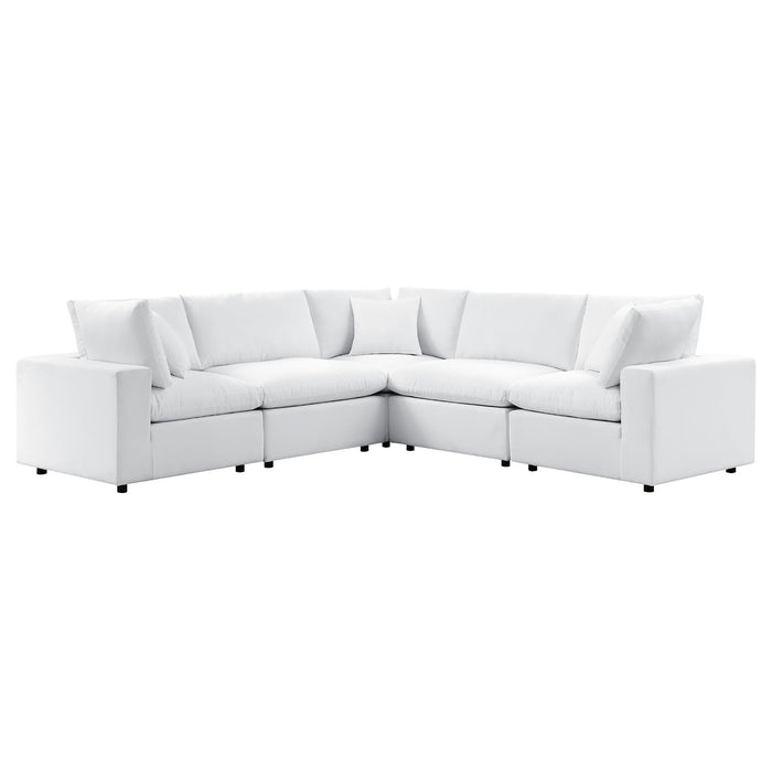 Commix 5-Piece Sunbrella® Outdoor Patio Sectional Sofa by Modway - angle view