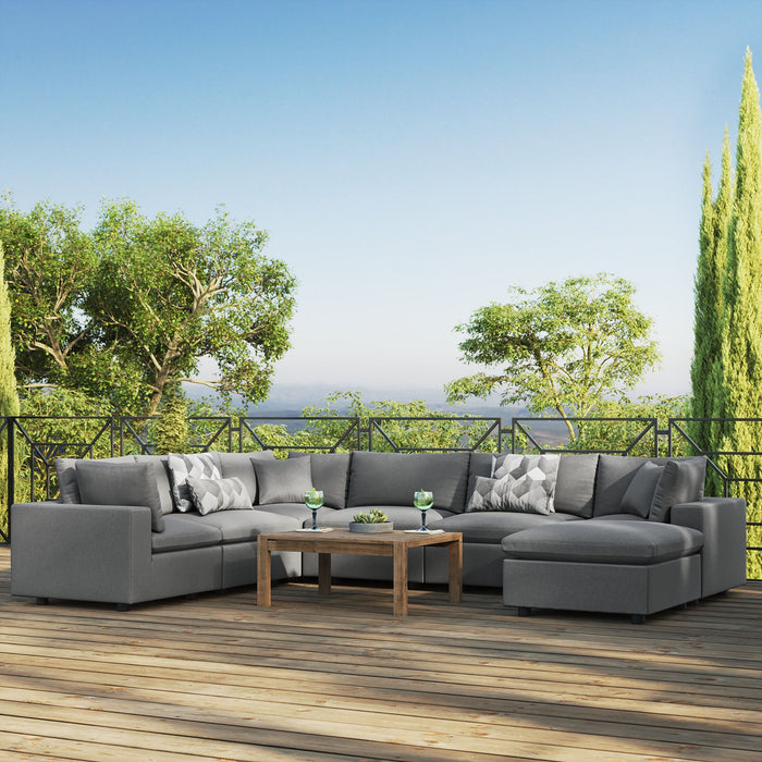 Commix 7-Piece Outdoor Patio Sectional Sofa by Modway - front view