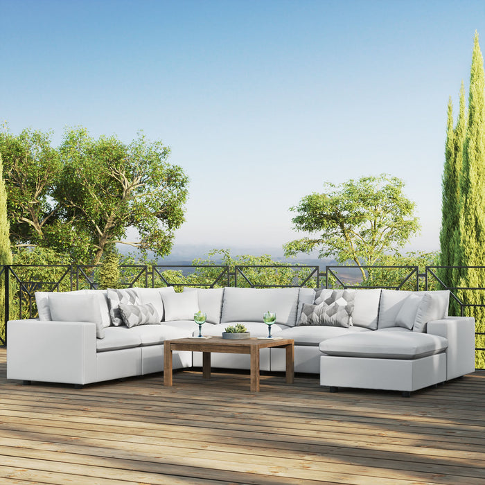 Commix 7-Piece Outdoor Patio Sectional Sofa by Modway - installation view