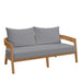 Brisbane Teak Wood Outdoor Patio Loveseat - alternate angle view