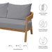 Brisbane Teak Wood Outdoor Patio Loveseat - detail close-up
