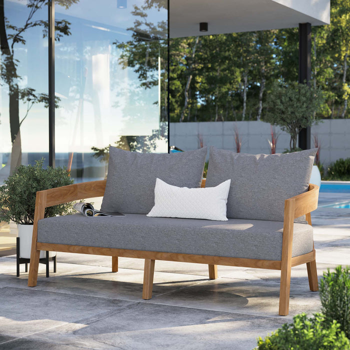 Brisbane Teak Wood Outdoor Patio Loveseat - Modway \outdoor\sofas & sectionals