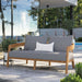 Brisbane Teak Wood Outdoor Patio Loveseat - Modway \outdoor\sofas & sectionals