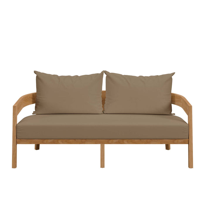 Brisbane Teak Wood Outdoor Patio Loveseat - view 15